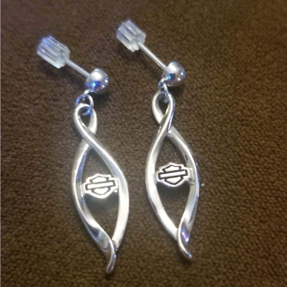 Harley Davidson Dangling Post Earrings